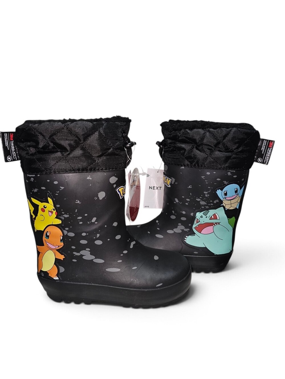 NEXT Black Pokémon Kids Rain Boots with Pikachu & Friends